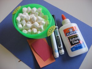 marshmallow snowman craft