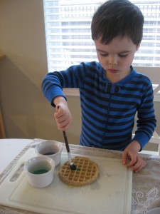 Painted Easter Waffles 