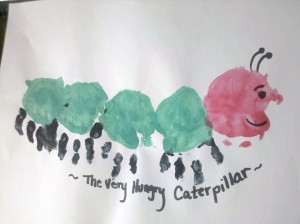 Craft Ideas Handprints on Very Hungry Caterpillar Craft   No Time For Flash Cards