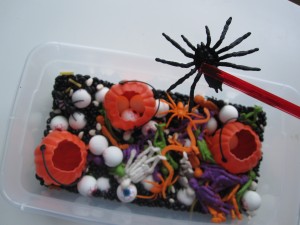 Preschooler Sensory Tub For Halloween