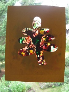 Melted Crayon Leaf Craft