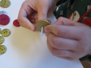 Button and Nail Christmas Craft for Kids