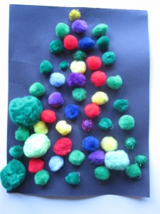 Craft by numbers - pom pom Christmas tree