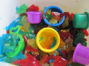 Rainbow Gelatin Sensory Play Rainbow Sensory Tub