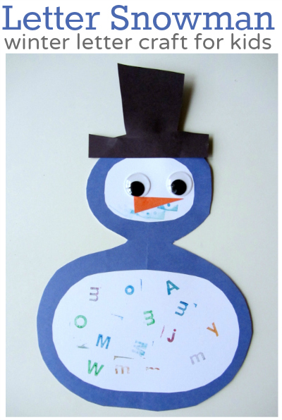 letter snowman craft for kids