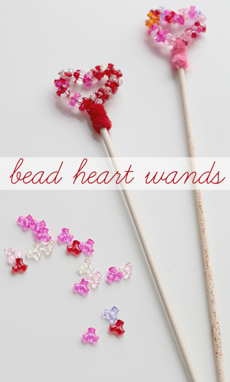 bead heart valentine's day craft for kids