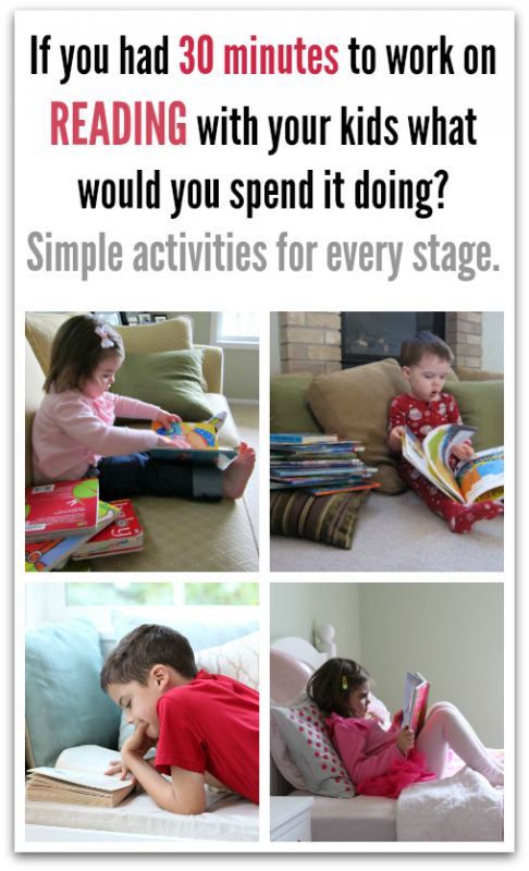 If you have 30 extra minutes to work on literacy what would you spend it doing? Simple ways parents can help their kids read.  - No Time For Flash Cards