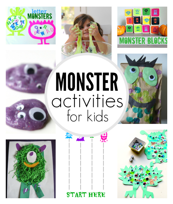 Monster themed activities for kids. Perfect monster activities for Halloween. 