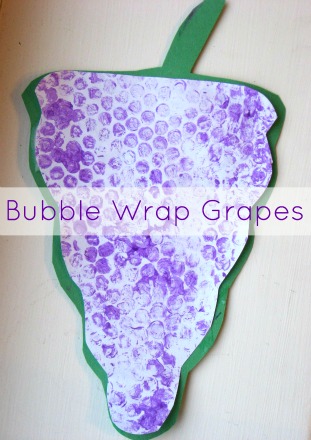 Bubble Wrap Art of purple grapes. 