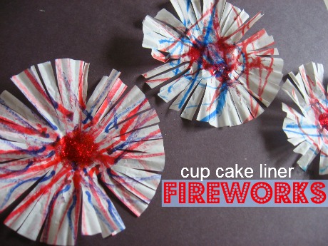 Cup cake Liner Fireworks- No TIme For Flash Cards 