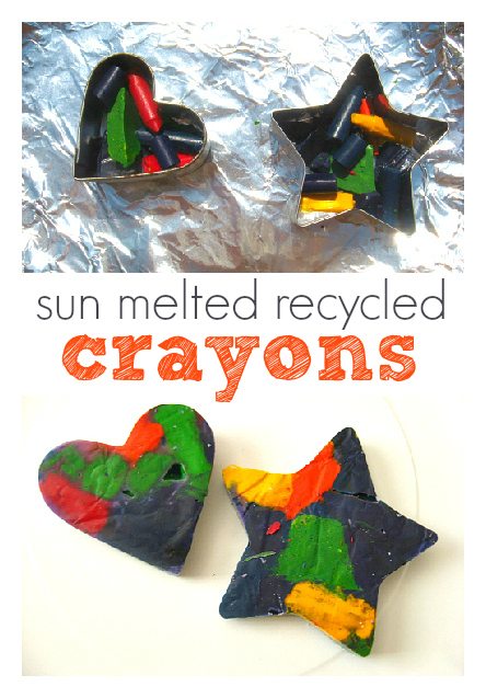 sun melted recycled crayons 1