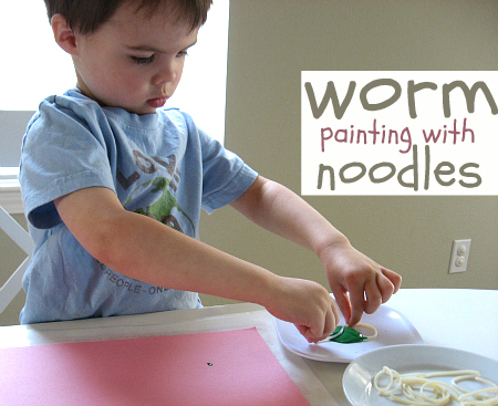 worm painting for toddlers