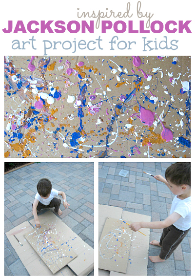 jackson pollock style painting for toddlers