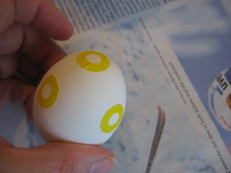 Polka Dot Dyed Easter Eggs