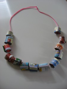 recycled bead necklace 