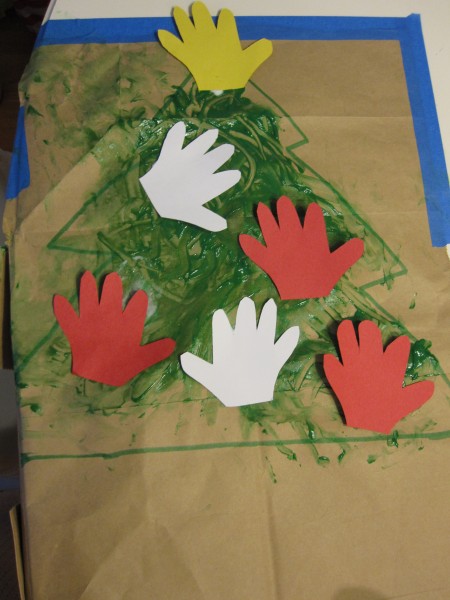 Handprint Christmas Tree Baby S 1st Christmas Craft No Time For Flash Cards
