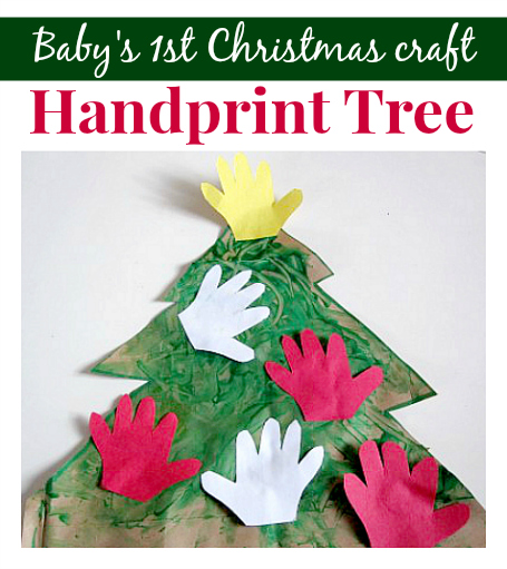 hand print christmas tree 