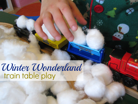 winter train table play