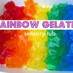 rainbow gelatin sensory tub