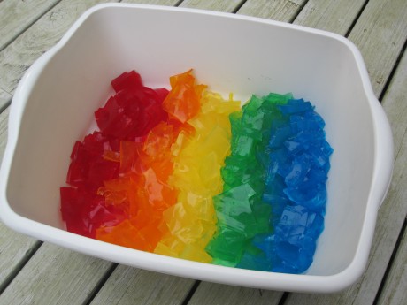 rainbow sensory tub