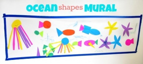 ocean shapes mural