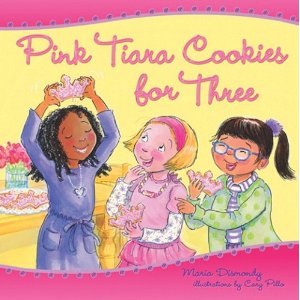 pink tiara cookies for three
