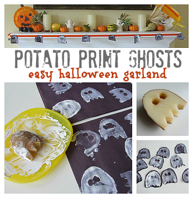 potato print ghosts
