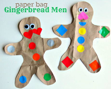 shape paper bag ginger man craft