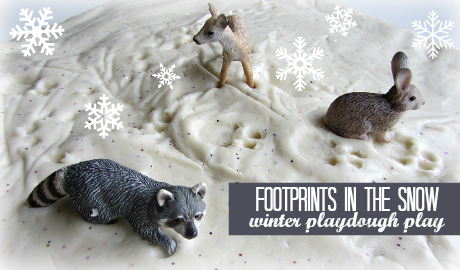 Winter Playdough Play {Footprints in The Snow}