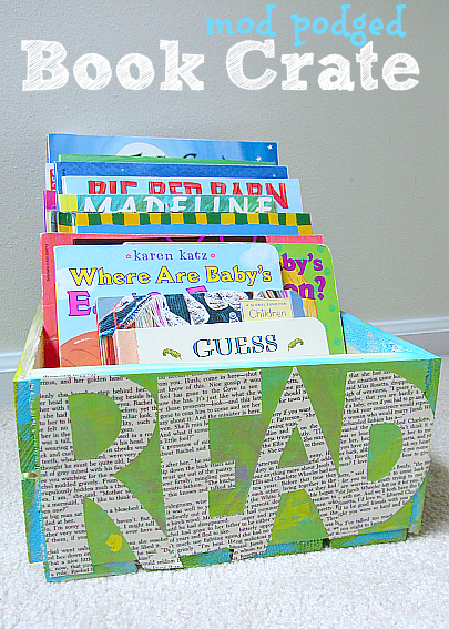 mod podge book crate craft for kids