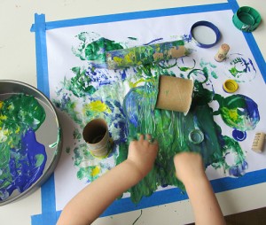 painting with recycled objects