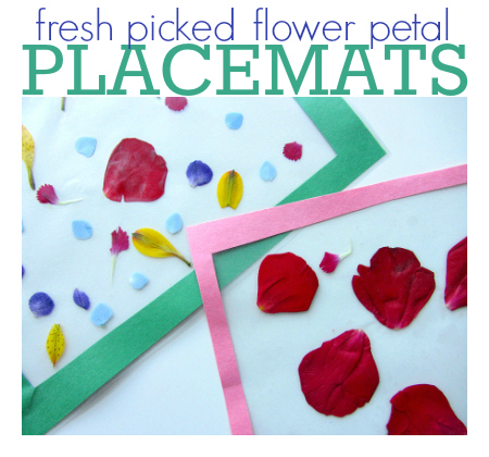 fresh picked flower petal placemats craft