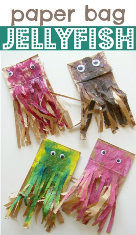 paper bag jelly fish craft for preschool