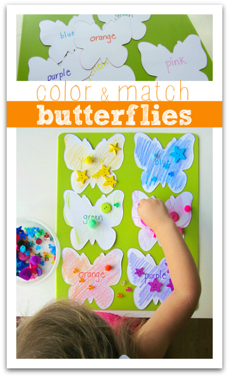 color matching game with butterflies for kids