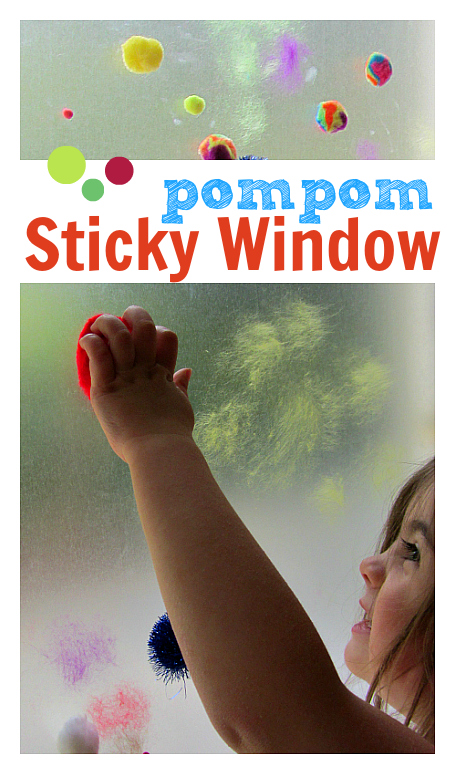 pompom sticky window boredom buster for kids