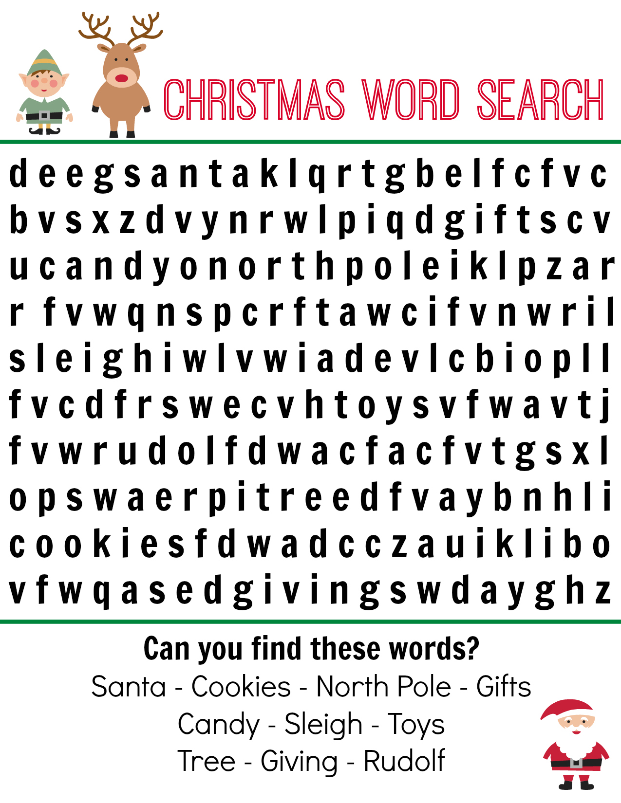 Christmas Word Search Free Printable No Time For Flash Cards