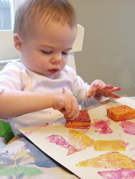 sponge painting for babies