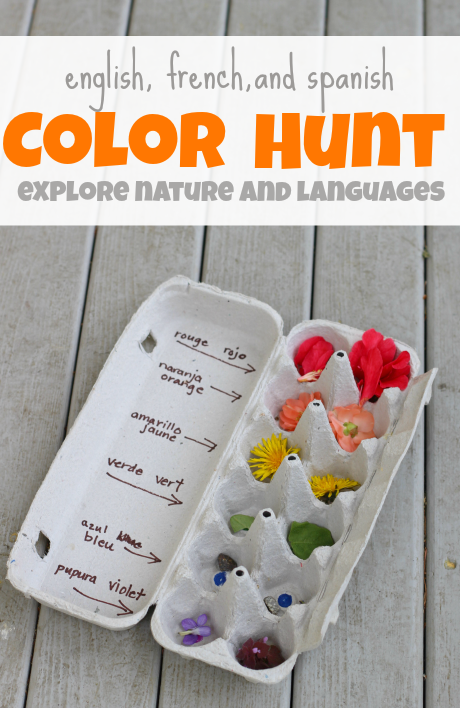 teach kids spanish and french color words