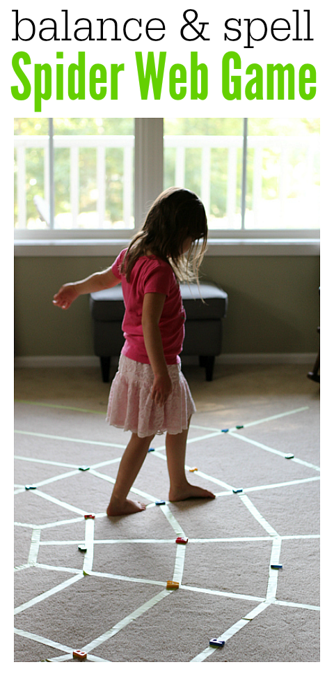 spider web balance game for preschool 