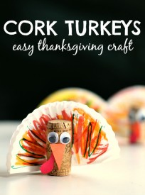 cork turkey easy thanksgiving crafts