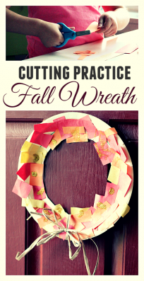 Thanksgiving wreath craft cutting practice