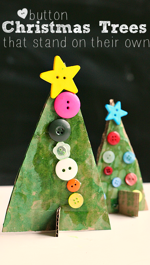 Button Christmas Tree Crafts - No Time For Flash Cards