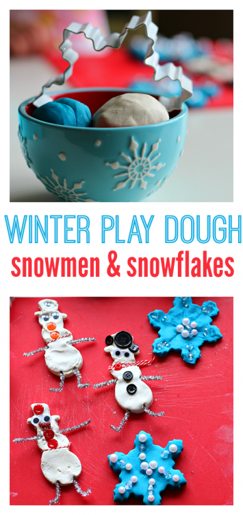 winter play dough for preschool 
