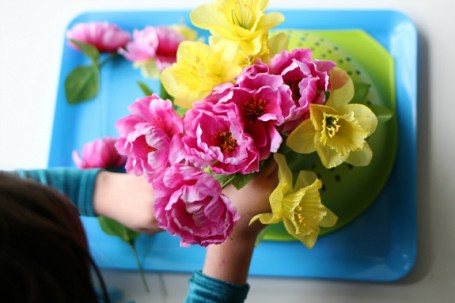 Spring Flower Fine Motor Tray Activity - No Time For Flash Cards