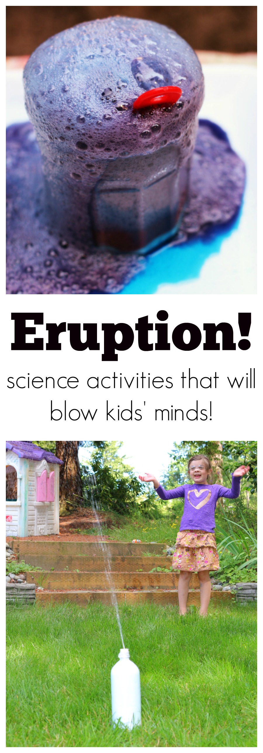 eruption science - part of no time for flash cards summer STEM lab series of great science activities for kids.