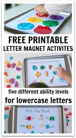 Magnetic letter activities for preschool and kindergarten