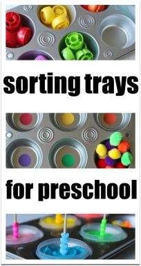 Sorting trays for preschool - perfect for free choice time!