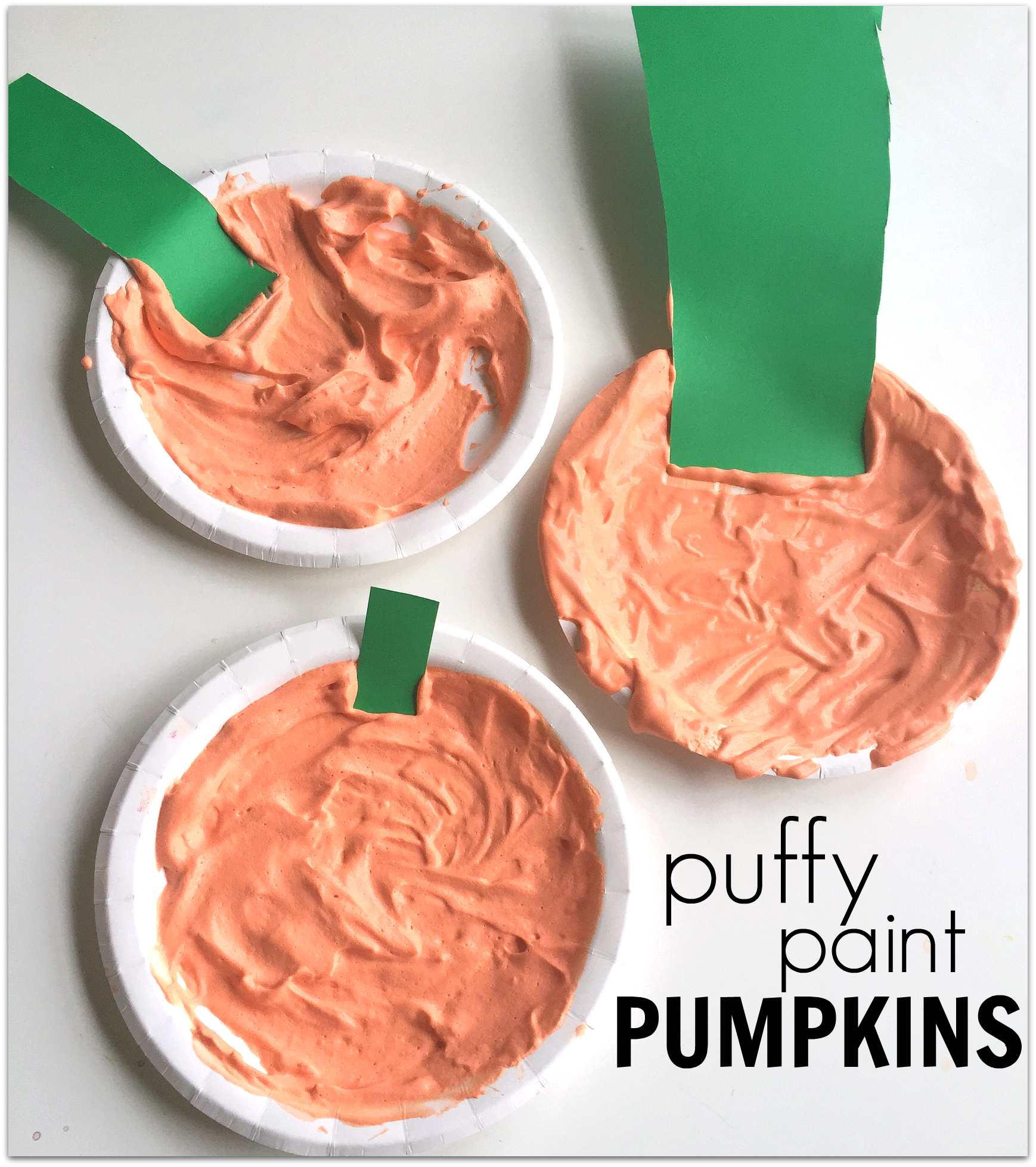 Puffy Paint Pumpkin Craft For Halloween 