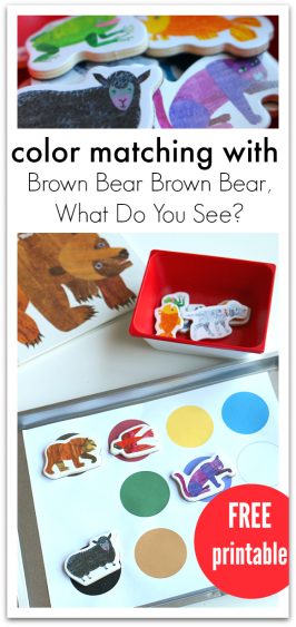 Brown Bear Brow Bear What do you see - free choice color matching activity for preschool