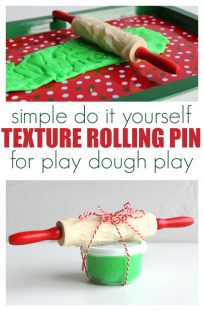 DIY texture rolling pin for play dough play